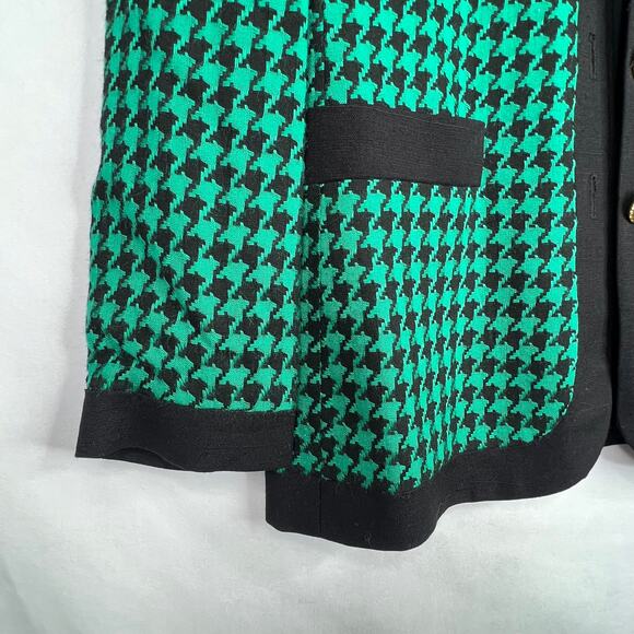 Vintage Saville Petites Teal Houndstooth Blazer 2P - Picture 7 of 11